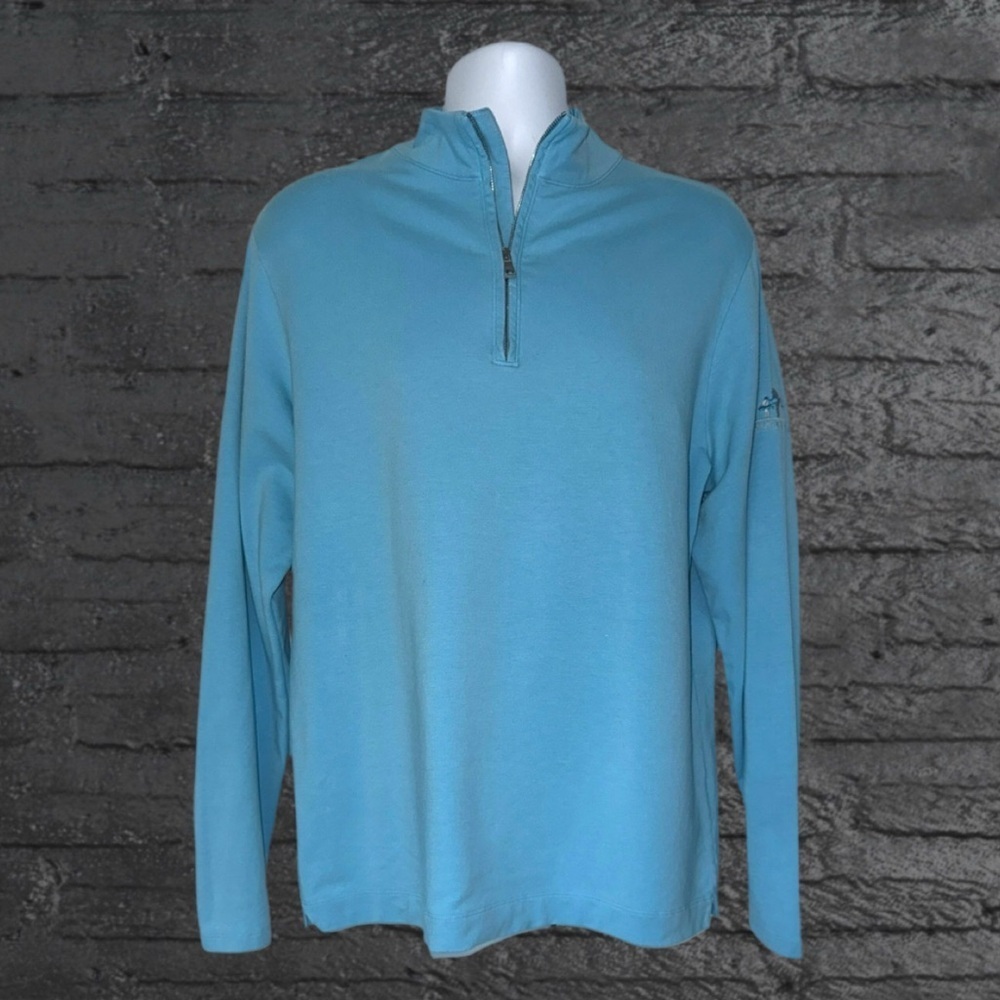 Peter Millar Ace Cotton-Modal Quarter-Zip Pullover Men’s Medium Blue Golf - Picture 5 of 16